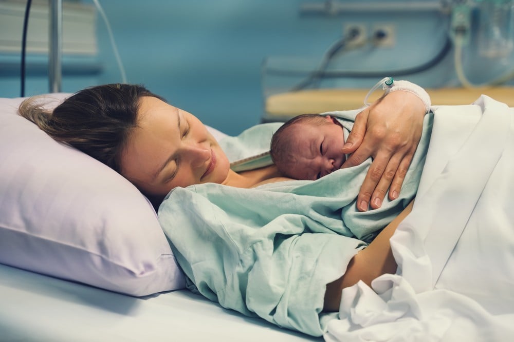 Mutter Neugeborenes Kind Geburt Entbindungsklinik