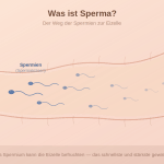 Mikroskopische Darstellung von Spermatozoen und medizinische Illustration erklärt was ist Sperma und seine Zusammensetzung