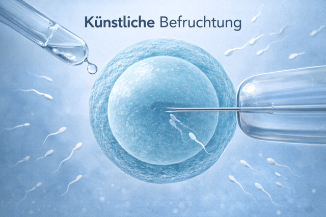 IVF Behandlung künstliche Befruchtung mit Eizelle, Spermien und Mikroinjektion im Labor