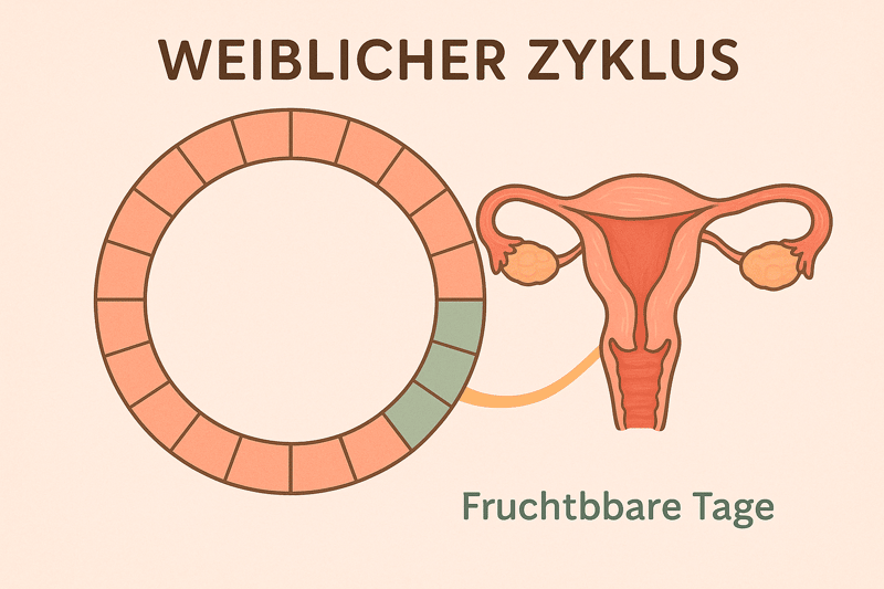 Illustration des weiblichen Zyklus mit fruchtbaren Tagen — schwanger werden Tipps
