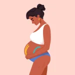 Leihmutter Deutschland Illustration of pregnant woman representing surrogacy concept