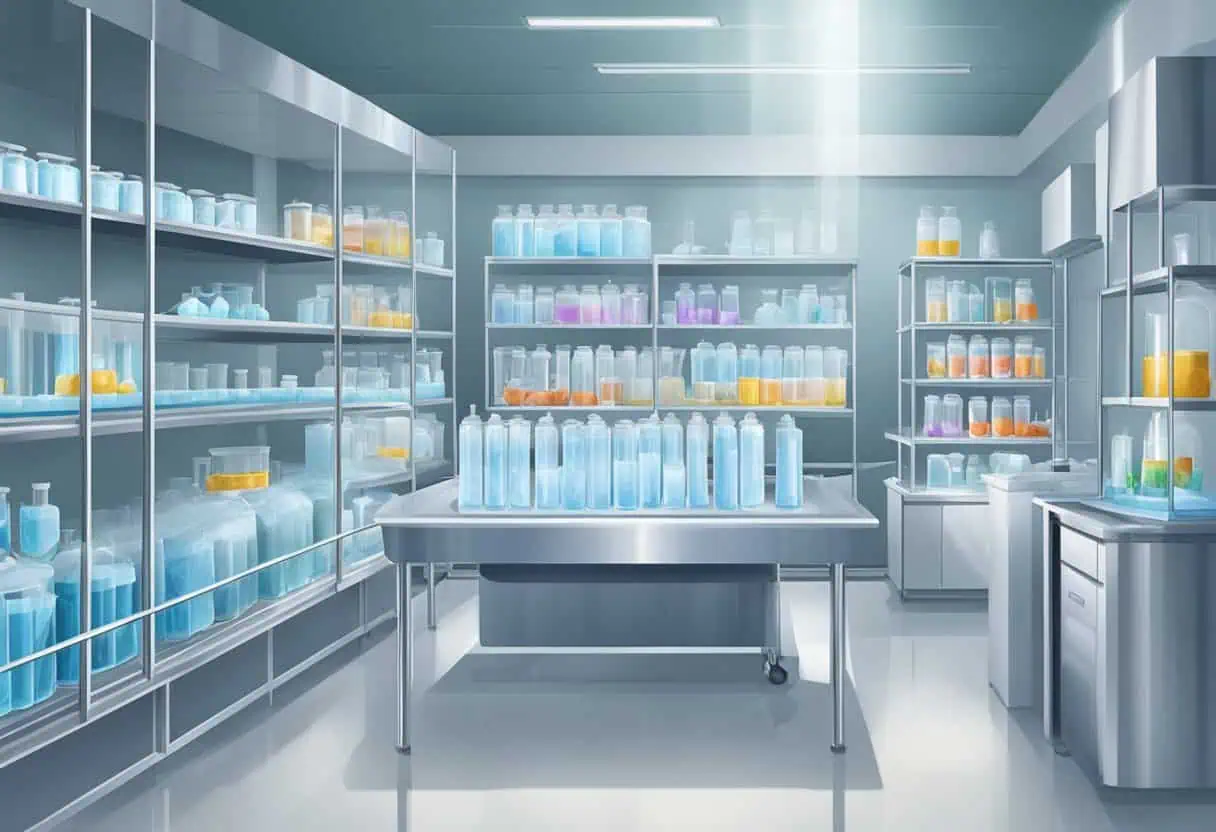 Eine sterile Laborumgebung mit medizinischer Ausrüstung und Qualitätskontrollmaßnahmen für die Samenspende